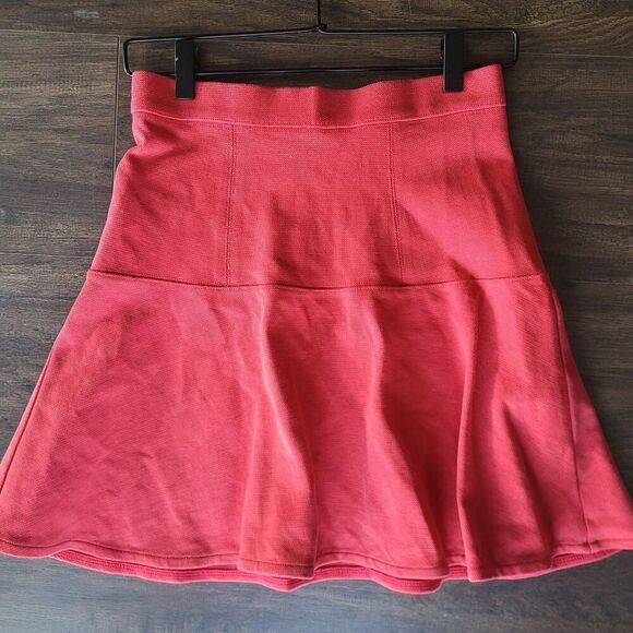 Madewell Women Wavelength Mini Skater Skirt Sz 0 Red Flare Flowy Preppy Feminine - Picture 2 of 6
